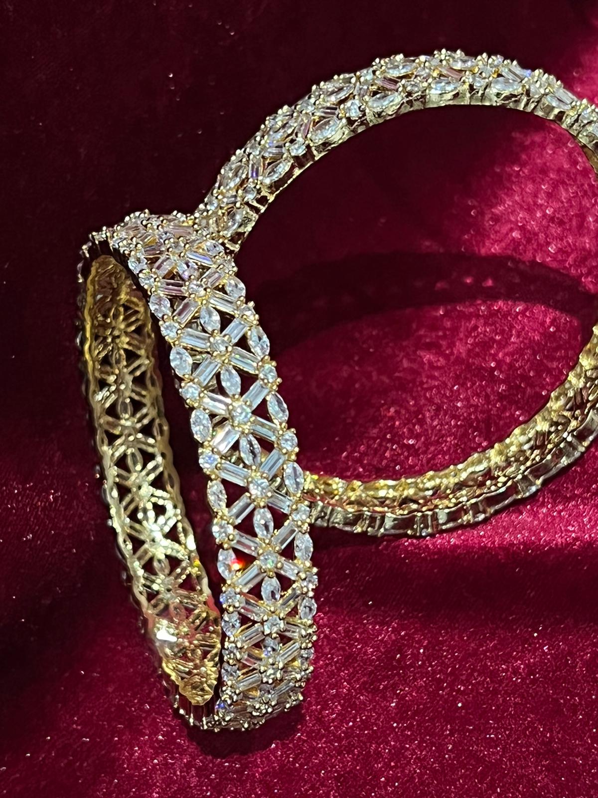 Exclusive Designer Diamond Bangles in Pair